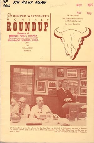 The Denver Westerners' Roundup: July 1967, Vol 23, No. 7