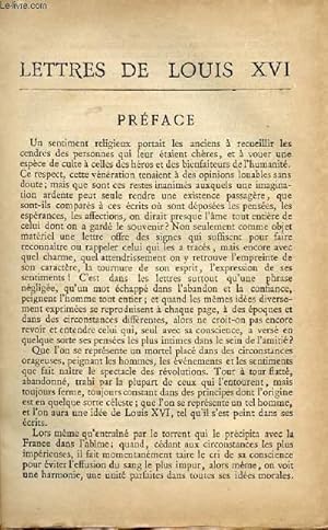 Bild des Verkufers fr BIBLIOTHEQUE POPULAIRE - LETTRES DE LOUIS XVI zum Verkauf von Le-Livre