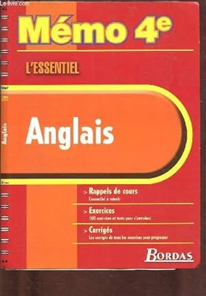 Image du vendeur pour MEMO 4E - L'ESSENTIEL - ANGLAIS mis en vente par Le-Livre