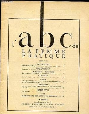 Seller image for SUPPLEMENT N71 (OCT) FEMINA PRATIQUE - CAHIERS DE ELLE - L'ABC DE LA FEMME PRATIQUE : Pour bien nettoyer / Le lait / Des visites / dictionnaire des achats mnagers,etc for sale by Le-Livre