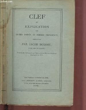 Bild des Verkufers fr CLEF OU EXPLICATION DES DIVERS POINTS ET TERMES PRINCIPAUX zum Verkauf von Le-Livre