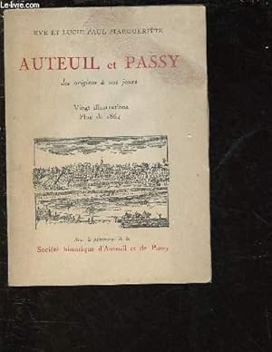Bild des Verkufers fr AUTEUIL ET PASSY DES ORIGINES A NOS JOURS zum Verkauf von Le-Livre