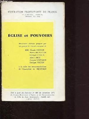 Bild des Verkufers fr EGLISE ET POUVOIRS zum Verkauf von Le-Livre