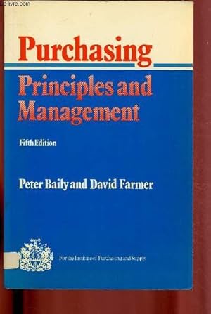 Bild des Verkufers fr PURCHASING - PRINCIPLES AND MANAGEMENT zum Verkauf von Le-Livre