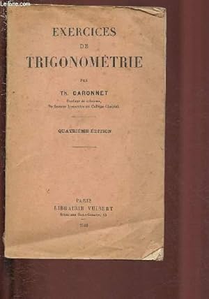 Seller image for EXERCICES DE TRIGONOMETRIE for sale by Le-Livre