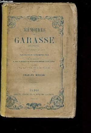 Bild des Verkufers fr MEMOIRES DE GARASSE zum Verkauf von Le-Livre
