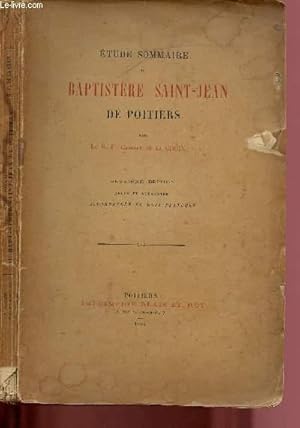 Bild des Verkufers fr ETUDE SOMMAIRE DU BAPTISTERE SAINT-JEAN DE POITIERS zum Verkauf von Le-Livre