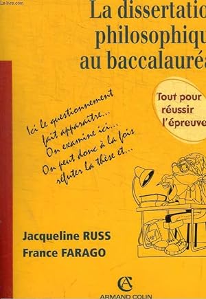 Seller image for LA DISSERTATION PHILOSOPHIQUE AU BACCALAUREAT - TOUT POUR REUSSIR L EPREUVE ! for sale by Le-Livre
