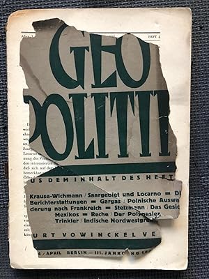 Zeitschrift fuer Geopolitik, Jahr. 3, Heft 5, Mai 1926