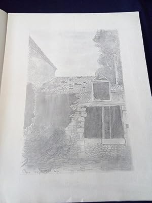 Cahier de dessins a la mine de plomb -Bombardement à Issoudun ( Indre) 19 Juin 1940