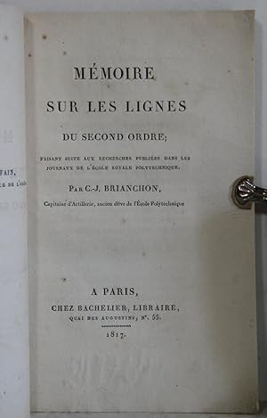 Mémoire sur les lignes du second ordre.