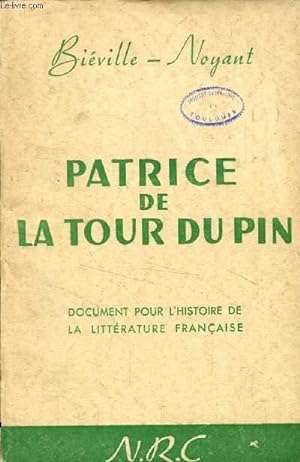 Image du vendeur pour PATRICE DE LA TOUR DU PIN mis en vente par Le-Livre