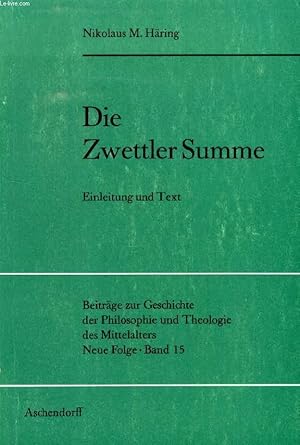 Imagen del vendedor de DIE ZWETTLER SUMME, Einleitung und Text a la venta por Le-Livre