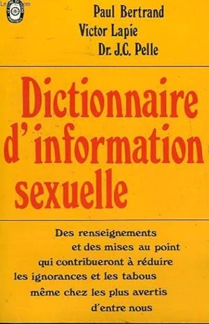 Image du vendeur pour DICTIONNAIRE D'INFORMATION SEXUELLE mis en vente par Le-Livre