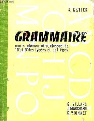 Bild des Verkufers fr Grammaire. zum Verkauf von Le-Livre