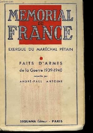 Bild des Verkufers fr Mmorial de France zum Verkauf von Le-Livre