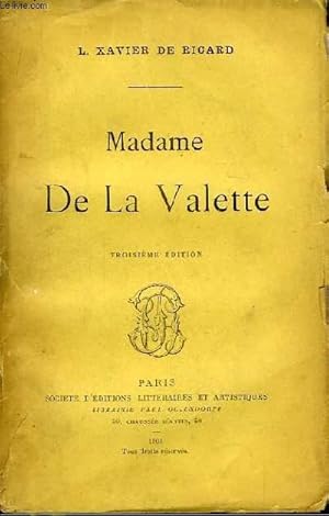 Bild des Verkufers fr Madame De La Valette. zum Verkauf von Le-Livre