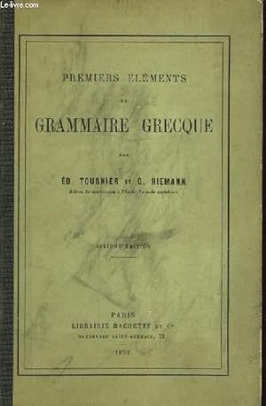 Bild des Verkufers fr Premiers lments de grammaire grecque. zum Verkauf von Le-Livre