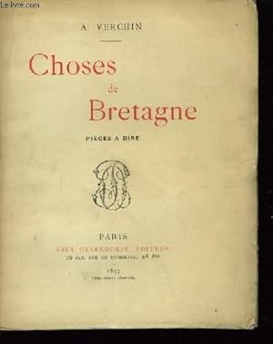 Seller image for Choses de Bretagne. for sale by Le-Livre