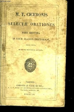 Seller image for Selectae Orationes. Pars Secunda for sale by Le-Livre