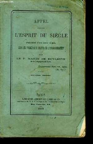 Seller image for Appel contre l'Esprit du Sicle for sale by Le-Livre