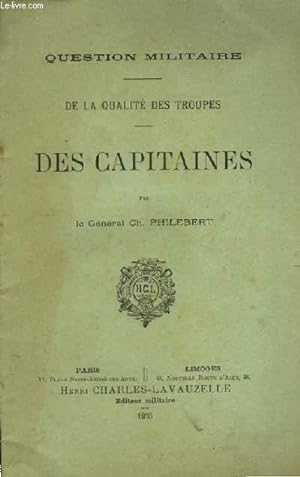 Imagen del vendedor de De la qualit des troupes. Des Capitaines. a la venta por Le-Livre