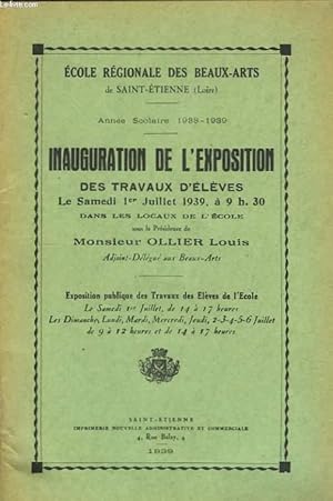 Bild des Verkufers fr Inauguration des travaux d'lves. zum Verkauf von Le-Livre