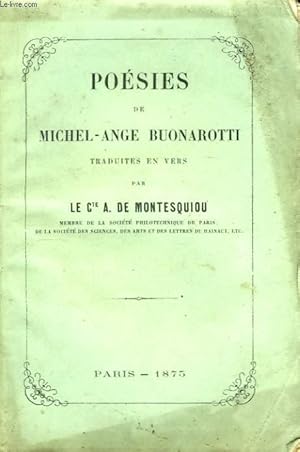 Seller image for Posies de Michel-Ange Buonarotti. for sale by Le-Livre