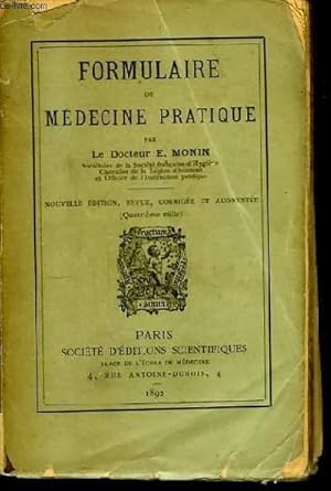 Bild des Verkufers fr Formulaire de Mdecine Pratique. zum Verkauf von Le-Livre
