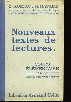 Imagen del vendedor de Nouveaux textes de lectures. Cours lmentaires, 2me anne. a la venta por Le-Livre