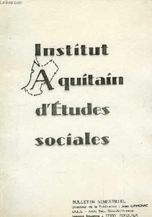 Bild des Verkufers fr Institut Aquitain d'Etudes Sociales N49 zum Verkauf von Le-Livre