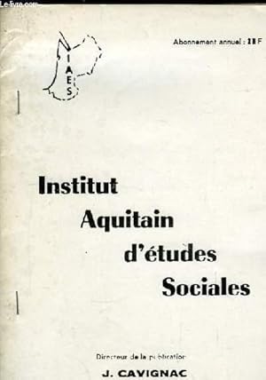 Seller image for Institut Aquitain d'Etudes Sociales n36 for sale by Le-Livre