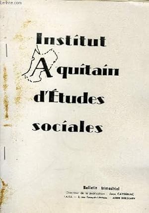 Bild des Verkufers fr Institut Aquitain d'Etudes Sociales n21/22 zum Verkauf von Le-Livre