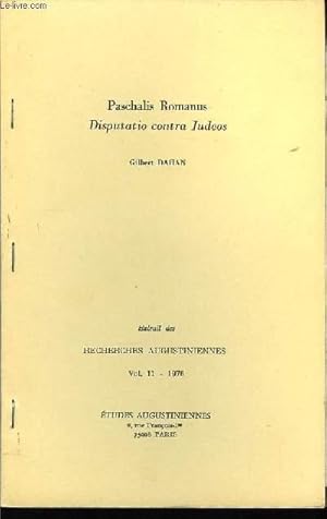 Bild des Verkufers fr Paschalis Romanus. Disoutatio contra Judeos. zum Verkauf von Le-Livre