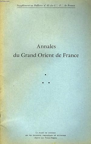 Seller image for Annales du Grand Orient de France. N43 for sale by Le-Livre
