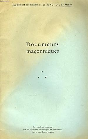 Seller image for Documents Maonniques. N25 for sale by Le-Livre