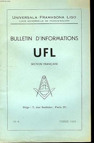 Imagen del vendedor de Bulletin d'Informations UFL, N8 a la venta por Le-Livre