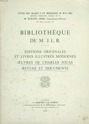 Imagen del vendedor de Bibliothque de M. J.L.R. a la venta por Le-Livre