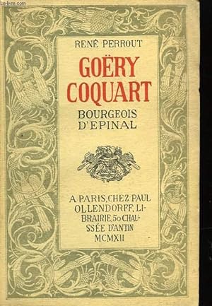 Bild des Verkufers fr Gory Coquart, bourgeois d'Epinal zum Verkauf von Le-Livre