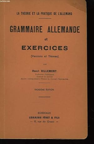 Seller image for Grammaire Allemande et Exercices (Versions et Thmes) for sale by Le-Livre
