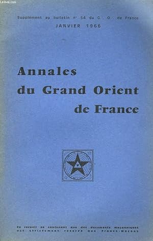 Seller image for Annales du Grand Orient de France. N54 for sale by Le-Livre