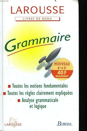 Bild des Verkufers fr Grammaire zum Verkauf von Le-Livre