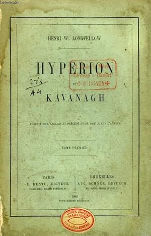 Imagen del vendedor de Hyperion et Kavanagh. TOME Ier. a la venta por Le-Livre