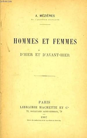 Bild des Verkufers fr Hommes et Femmes d'hier et d'aujourd'hui zum Verkauf von Le-Livre