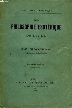 Bild des Verkufers fr La Philosophie Esotrique de l'Inde zum Verkauf von Le-Livre