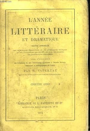 Bild des Verkufers fr L'anne Littraire et Dramatique. 5me anne. zum Verkauf von Le-Livre