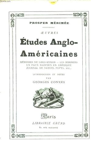 Bild des Verkufers fr Etudes Anglo-Amricaines. zum Verkauf von Le-Livre