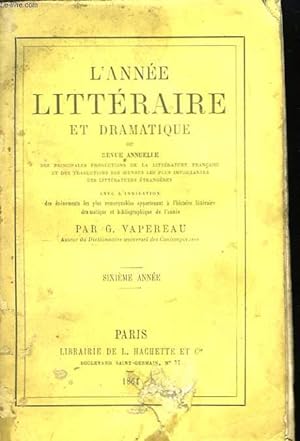 Bild des Verkufers fr L'anne Littraire et Dramatique. 6me anne. zum Verkauf von Le-Livre