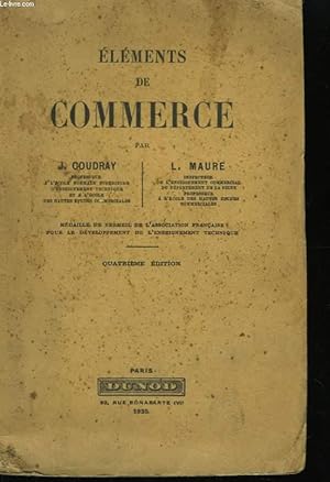 Image du vendeur pour Elments de Commerce mis en vente par Le-Livre