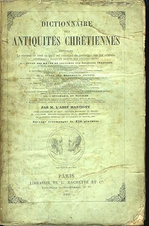 Bild des Verkufers fr Dictionnaire des Antiquits Chrtiennes. zum Verkauf von Le-Livre